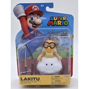 Jakks Pacific Super Mario Lakitu Fishing Pole Plastic Action Figure New